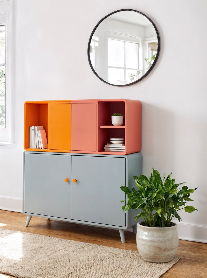 Double Cabinet with Open Shelves-2