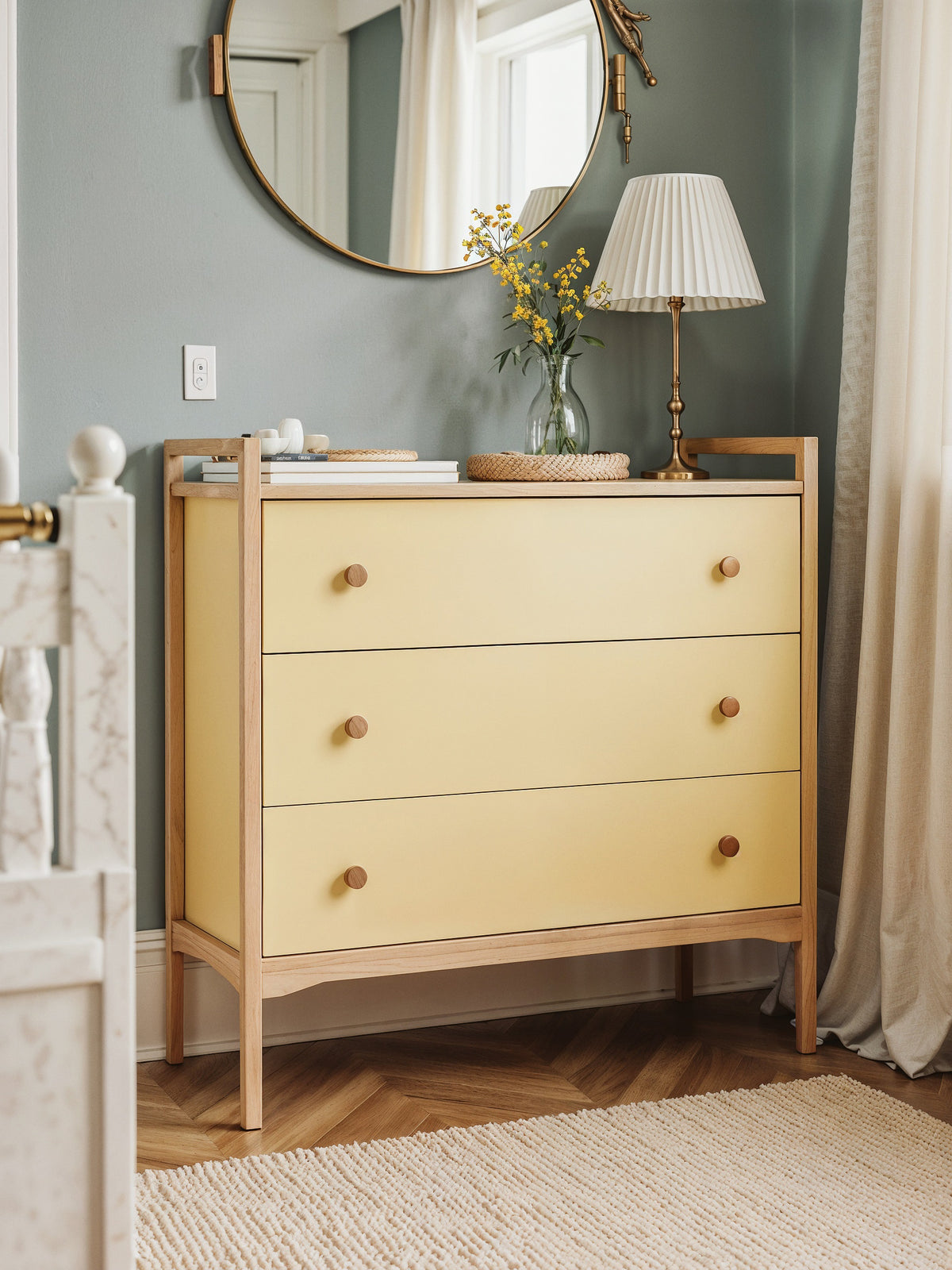 Three-Drawer Dresser with Frame