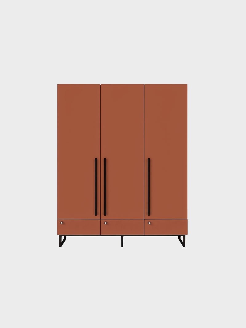 Three-Door Wardrobe with Drawers-1
