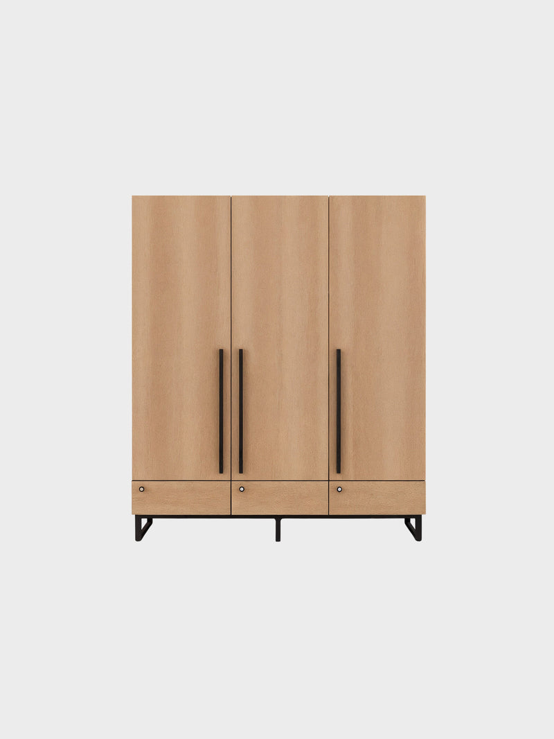 Three-Door Wardrobe with Drawers-3