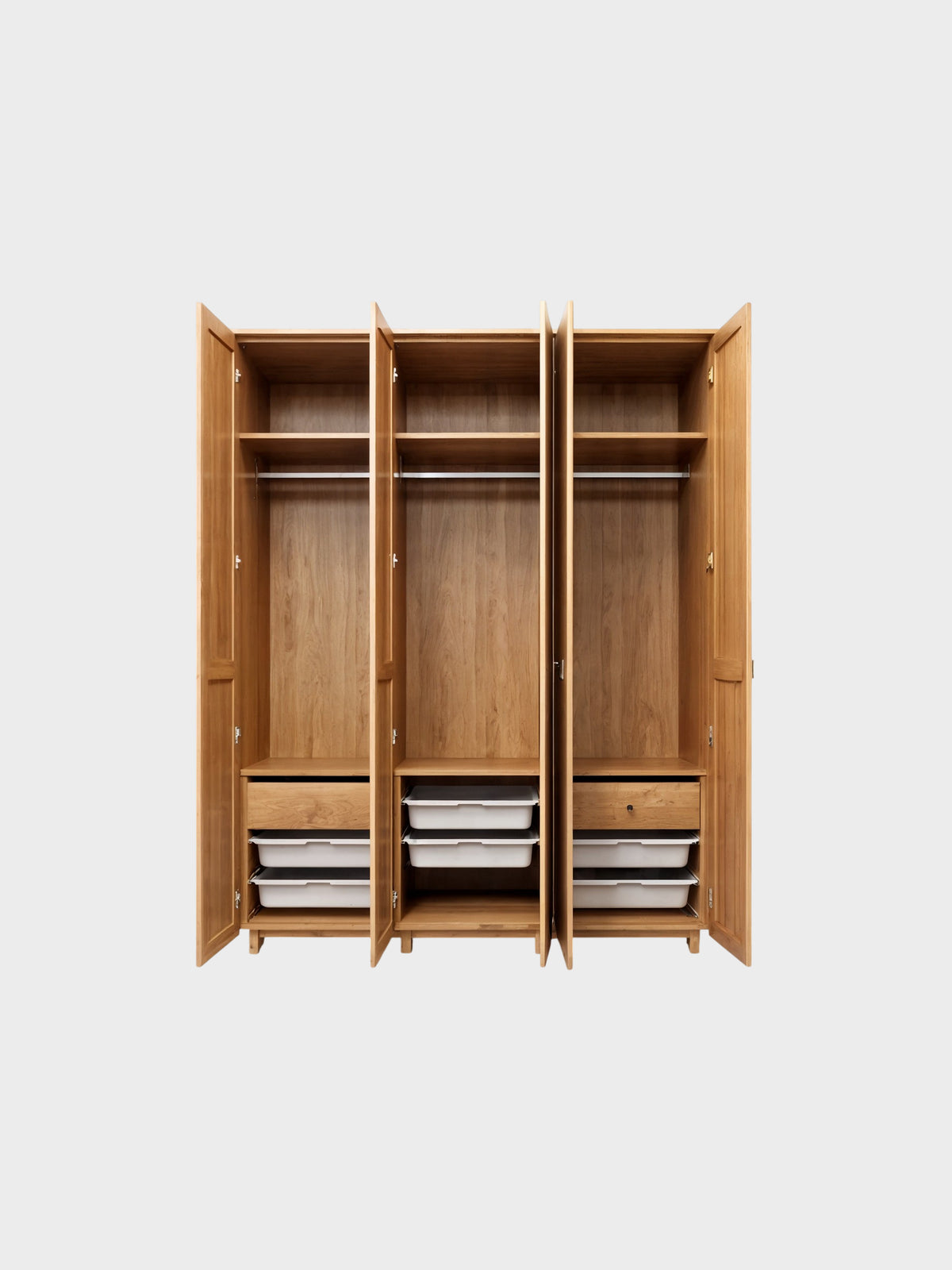 Triple Wooden Wardrobe-2