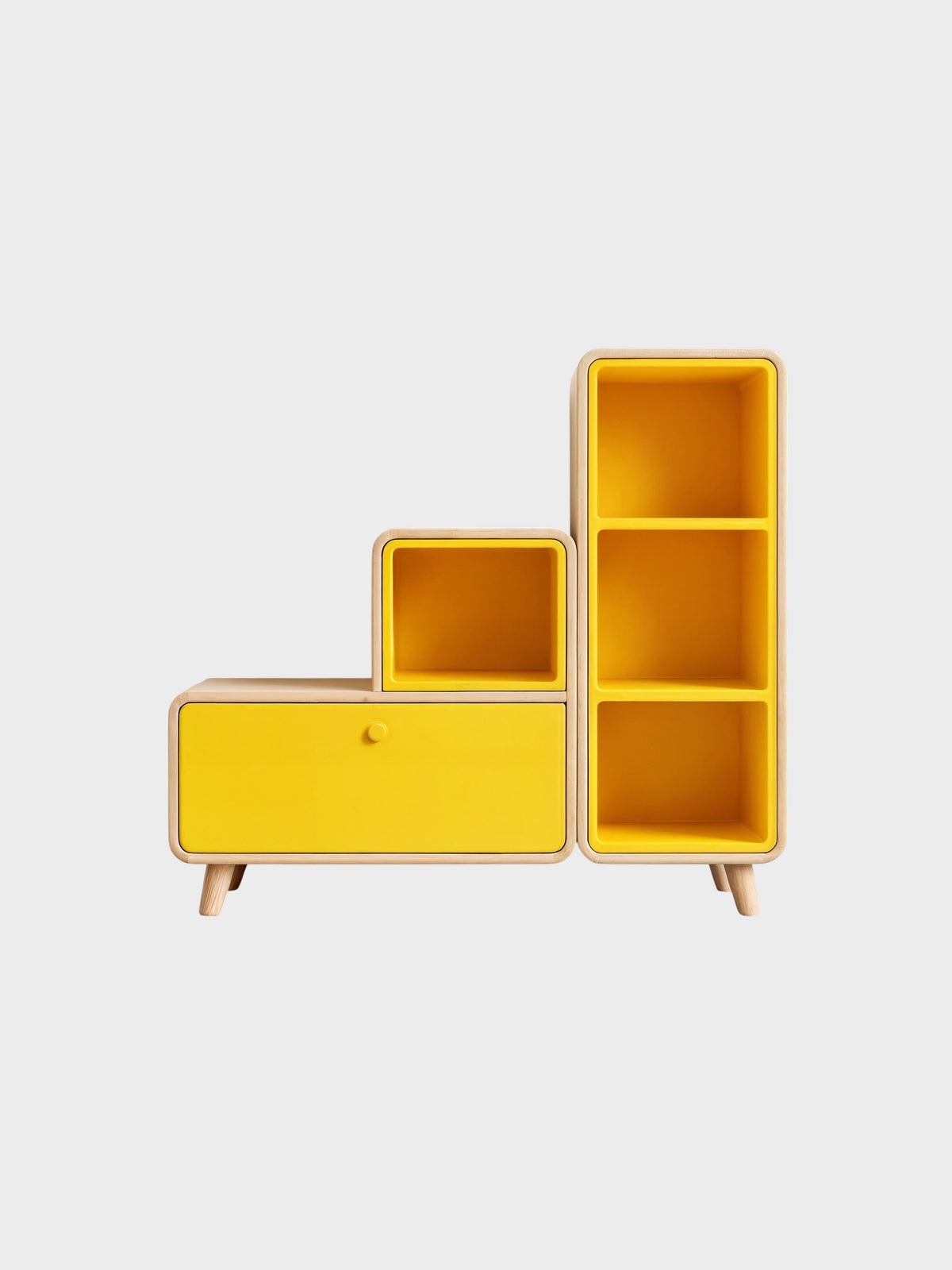 Stepped Storage Shelf with Drawer