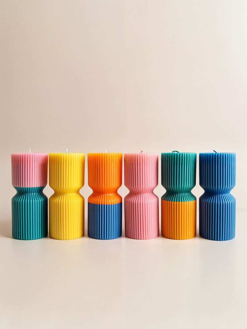 Ribbed Hourglass Candle-6